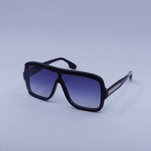 Victoria Beckham VB673S 001 Sunglasses Black Shield Frame, Blue Lenses
